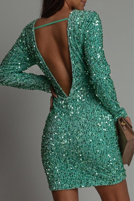 Schickes Winter Party Kleid mit Rückenfreiem Schnitt für Frauen | EB