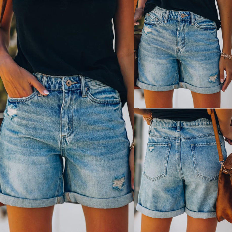 Damen Jeans-Shorts mit moderner und lässiger Passform EB
