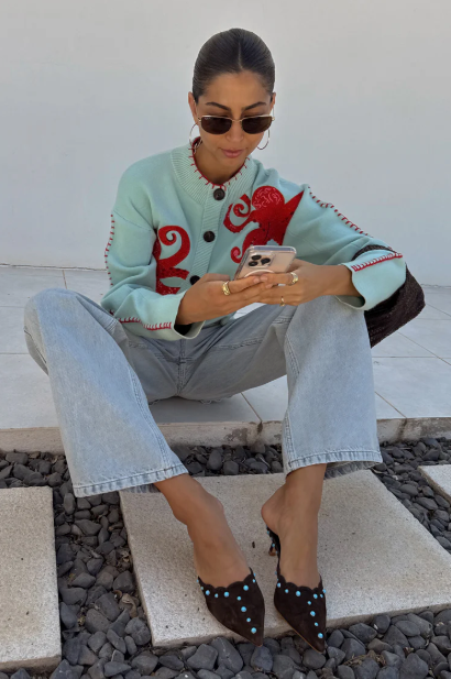 EB | Strandstrick-Cardigan mit nautischem Oktopus-Design
