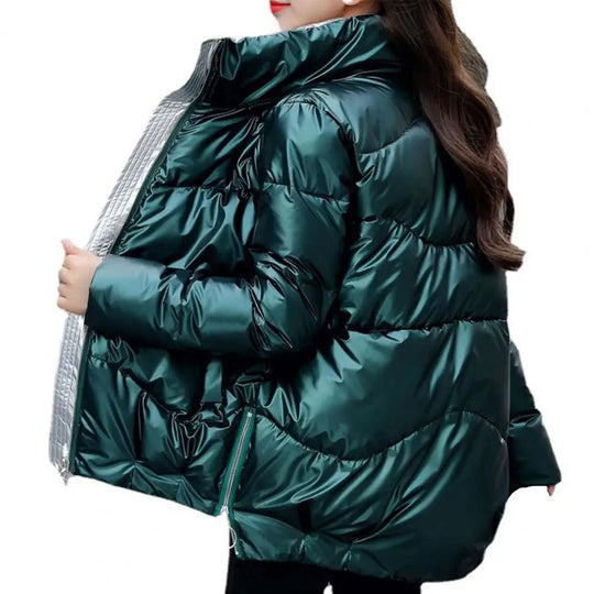 EB | Pufferjacke - Gequiltet und Leicht - Hoher Kragen - Glänzende Oberfläche - Warm und Bequem