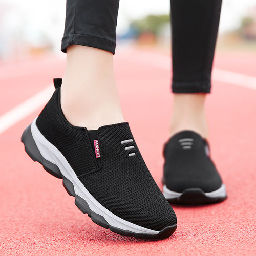 Damen Bequeme Slip-On Sneakers mit atmungsaktivem Obermaterial EB