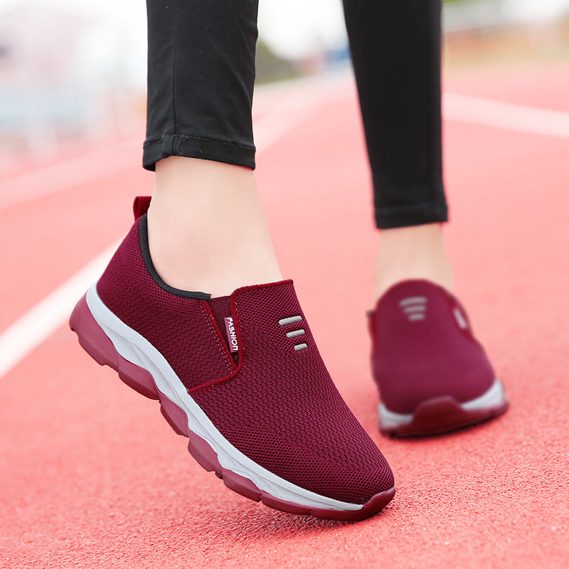 Damen Bequeme Slip-On Sneakers mit atmungsaktivem Obermaterial EB