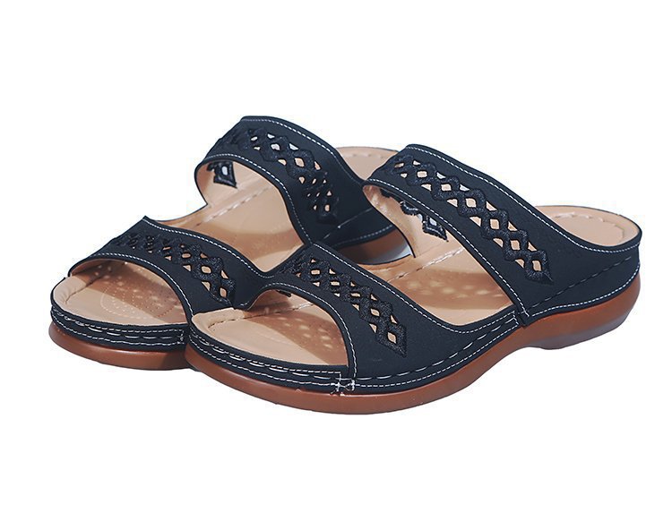 Damen bequeme Pantolette mit raffiniertem Schnitt und atmungsaktivem Obermaterial EB