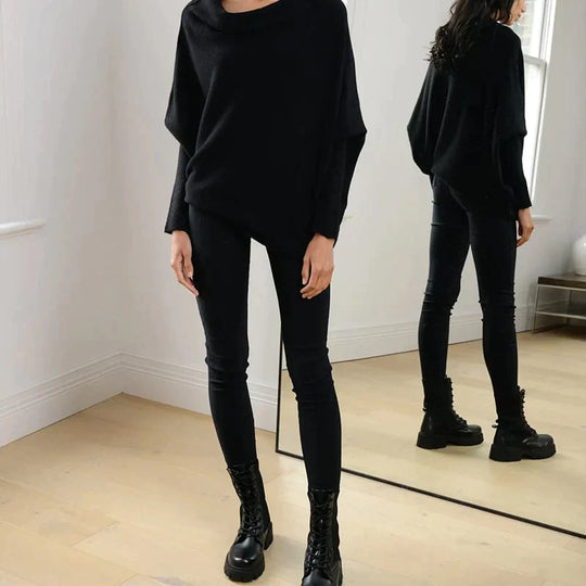 EB | Asymmetrisch drapierter Pullover
