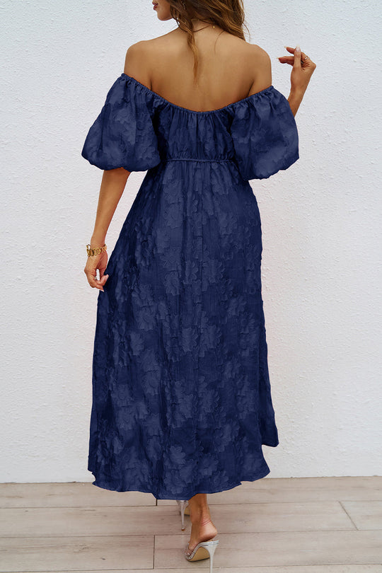 EB | Tägliches Gerafftes Off-Shoulder Ballkleid mit Kurzen Ärmeln - 3 Farben