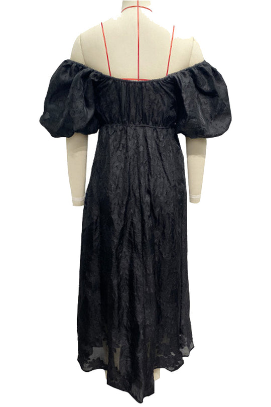 EB | Tägliches Gerafftes Off-Shoulder Ballkleid mit Kurzen Ärmeln - 3 Farben