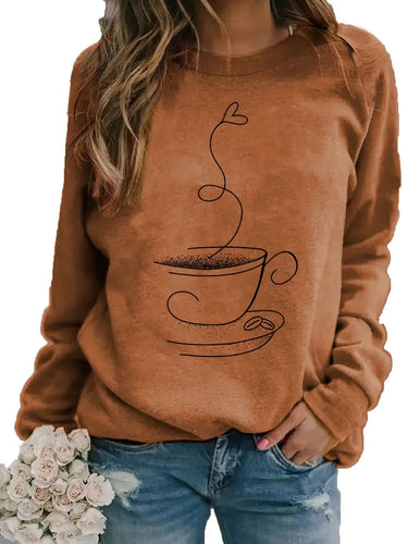 EB | Gemütliches Kaffee Grafisch Sweatshirt