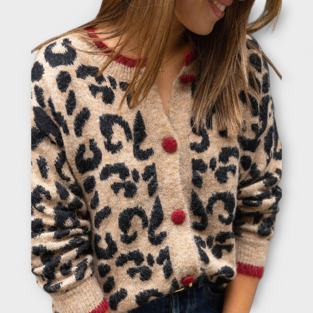 EB | Braun Leopard Strickjacke