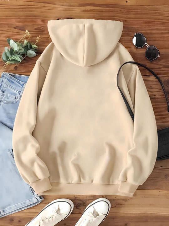 EB | Sweat Pullover Hoodie mit Katzenprint und Kapuze für Frauen Perfekt für lässige Tage