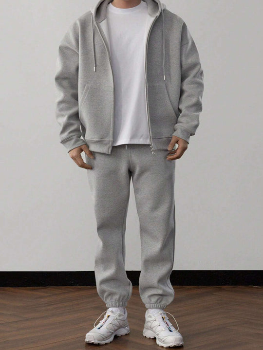 EB | Unifarbener Kapuzenpulli und Hose für Herren