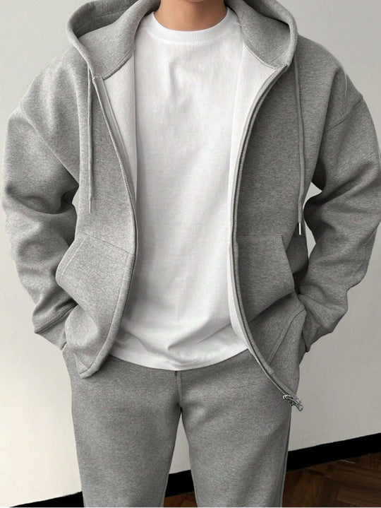 EB | Unifarbener Kapuzenpulli und Hose für Herren