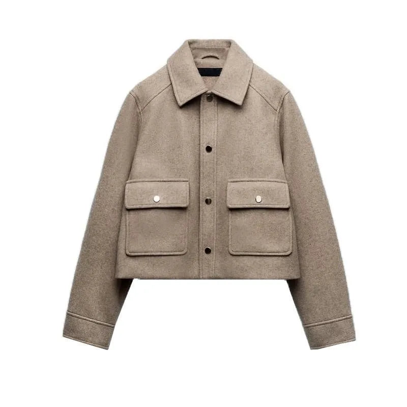 EB | Lässige Herbstjacke für Damen mit Klappe und Taschen