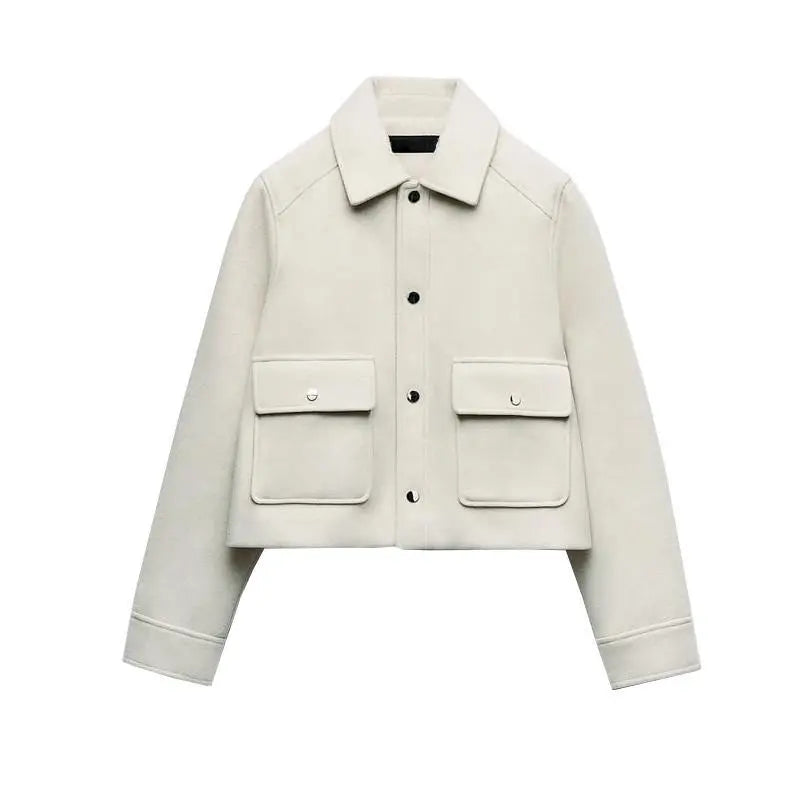 EB | Lässige Herbstjacke für Damen mit Klappe und Taschen