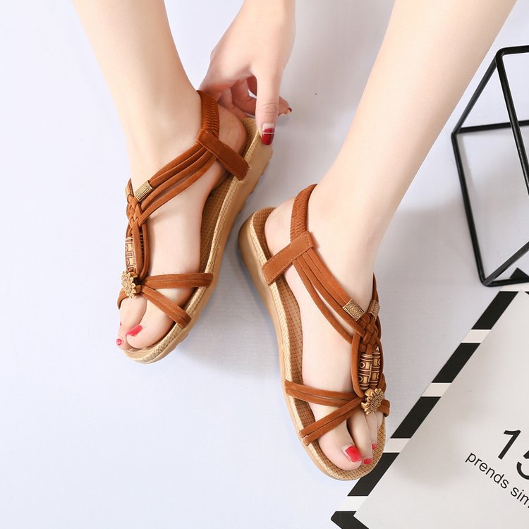 Damen Elegante Sandalen mit modischem Riemendesign und komfortablem Fußbett EB