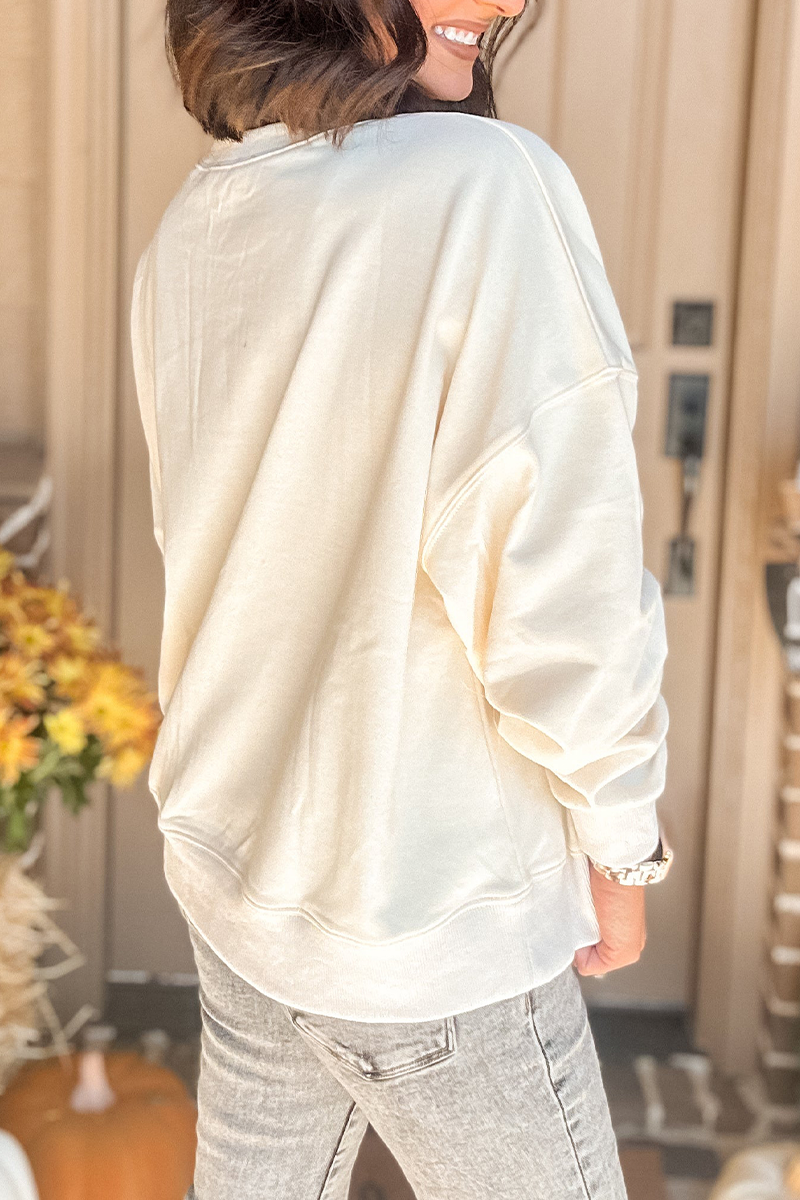 Heidi-Mode | Casual Pumpkin Patch O-Ausschnitt Sweats