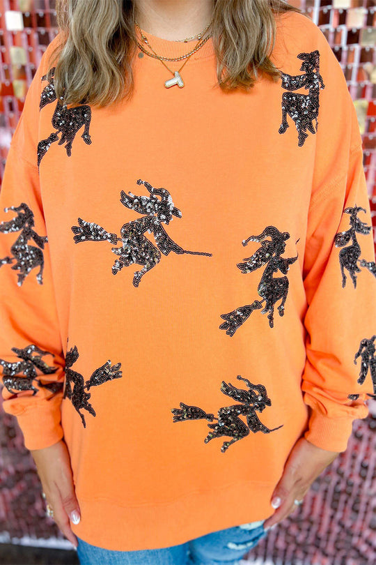 Heidi-Mode | Casual Figur Bestickt Pailletten O-Ausschnitt Sweats