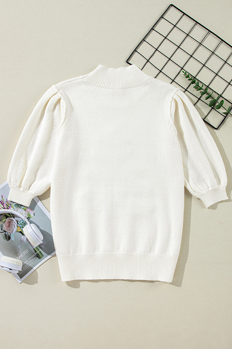 EB | Lässiger Weihnachtsbaum Pailletten Patchwork Halber Turtleneck Pullover