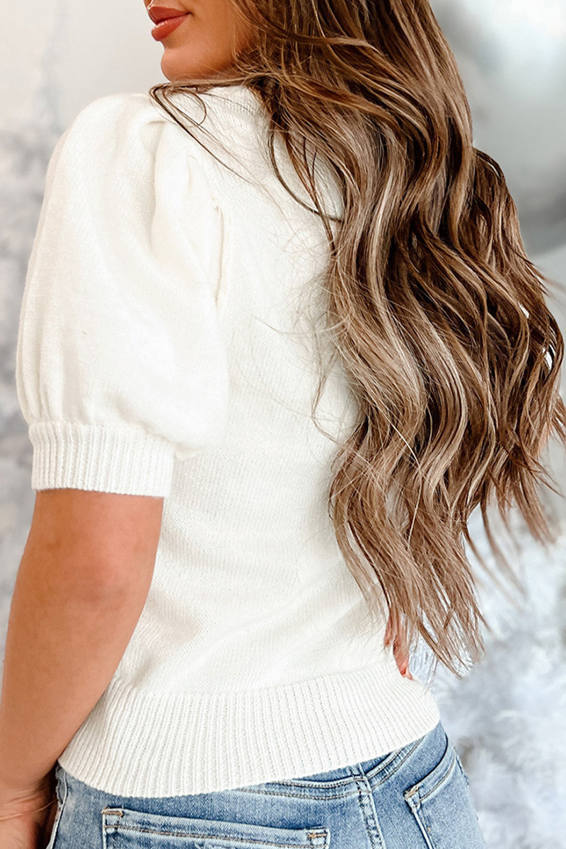 EB | Lässiger Weihnachtsbaum Pailletten Patchwork Halber Turtleneck Pullover