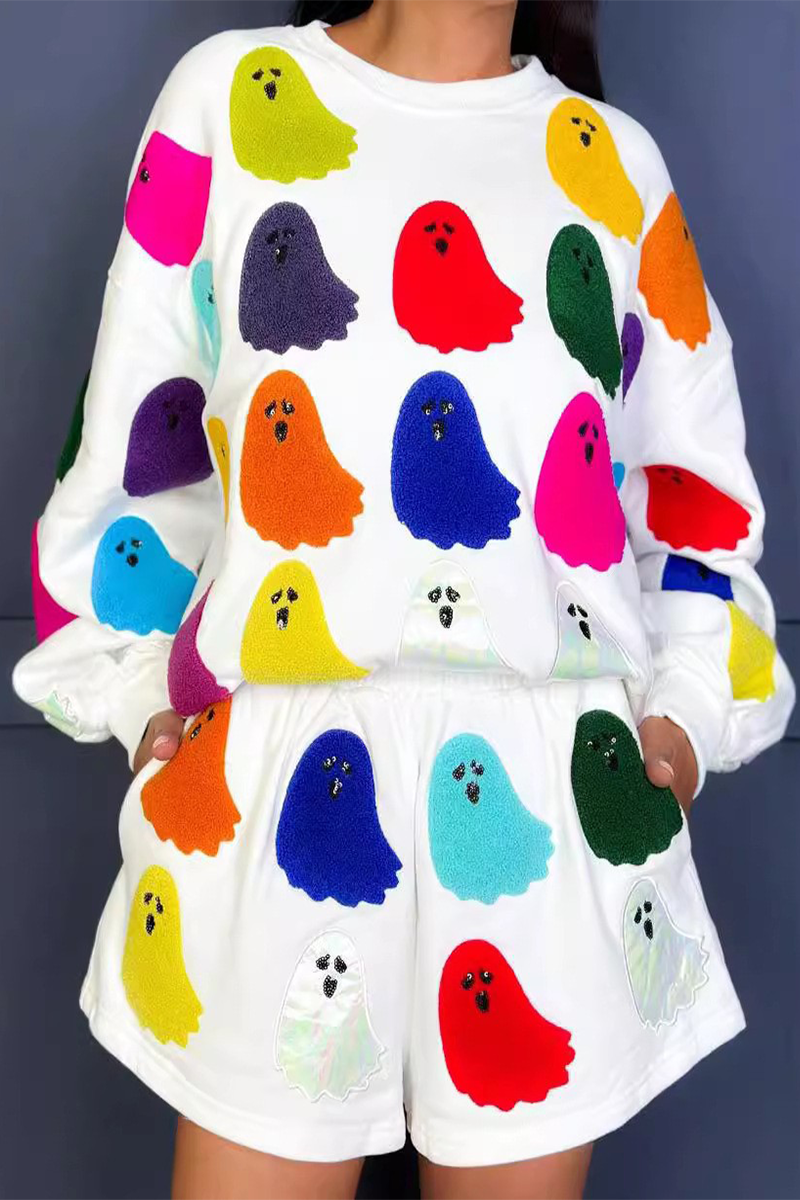 Heidi-Mode | Lässig Täglicher Ghost Pocket Patchwork Kontrast O-Hals Langarm Zwei Teile