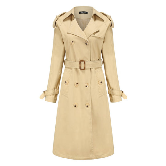 Damen nan Trenchcoat mit doppelreihiger Knopfleiste, Taillengürtel und Schulterklappen EB