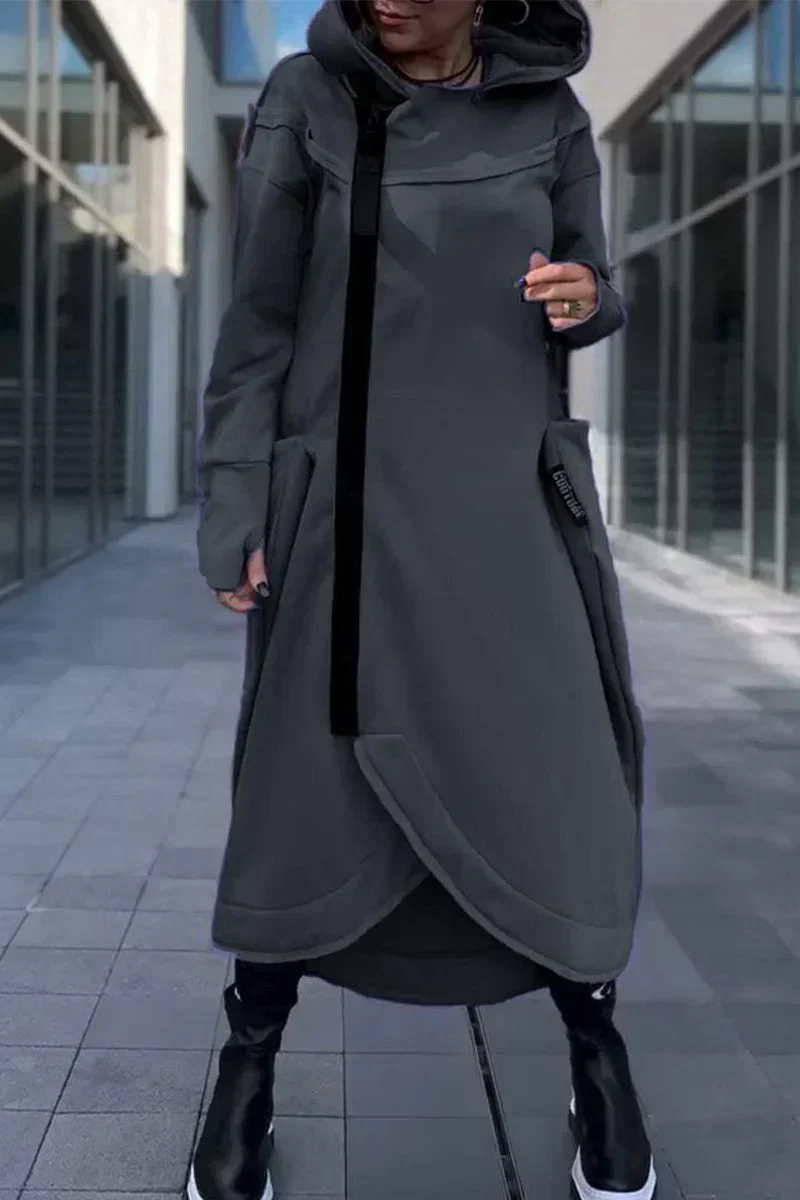 EB | Langes Hoodie-Kleid mit Modernem Schnitt