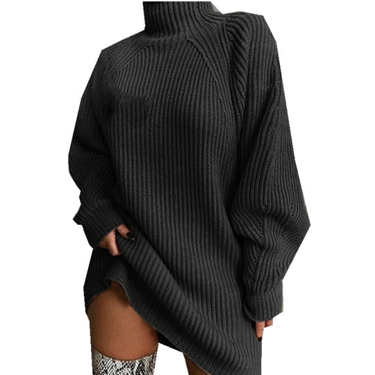 Damen Pullover mit hohem Kragen und Raglanärmeln EB