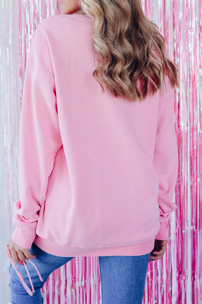 EB | Lässiger Weihnachtbaum bestickte Pailletten Rundhalsausschnitt Sweatshirt