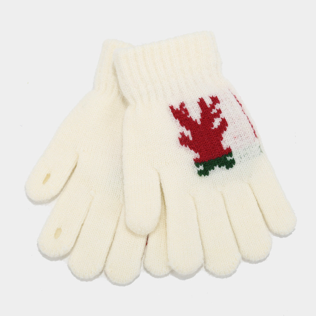 EB | Weihnachtsrentier Geweih Schal Hut Handschuhe Dreiteiliges Set (3 Farben)