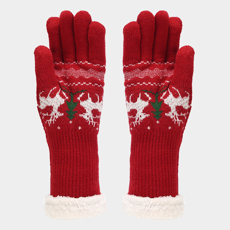 EB | Weihnachtsrentiermuster Muster Mütze Schal Handschuhe Set (6 Farben)