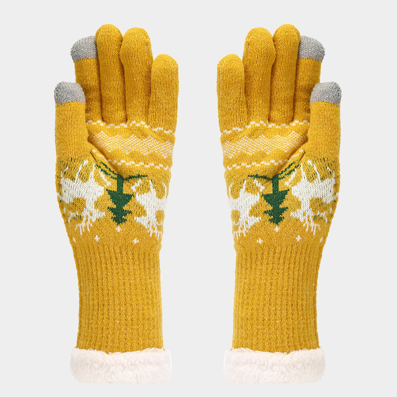 EB | Weihnachtsrentiermuster Muster Mütze Schal Handschuhe Set (6 Farben)