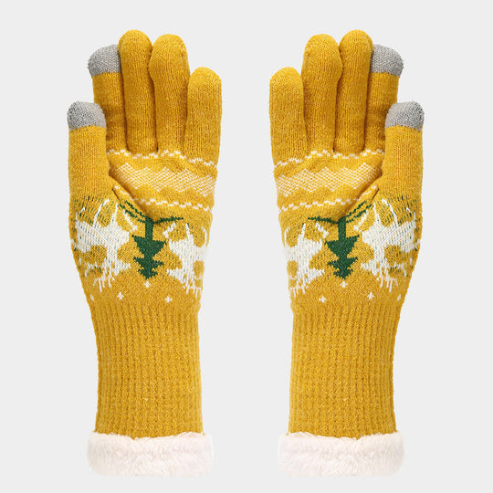 EB | Weihnachtsrentiermuster Muster Mütze Schal Handschuhe Set (6 Farben)