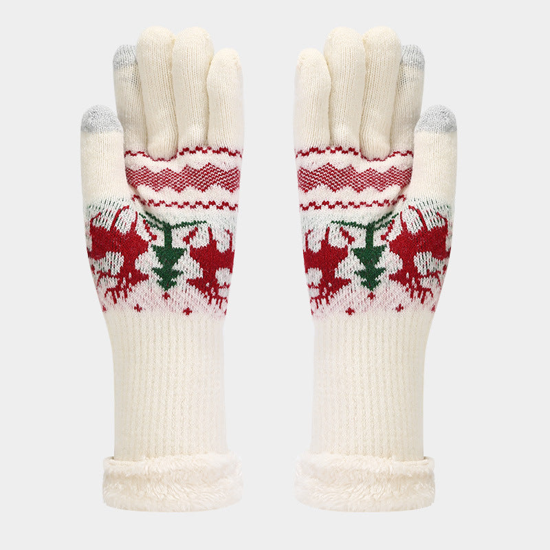 EB | Weihnachtsrentiermuster Muster Mütze Schal Handschuhe Set (6 Farben)