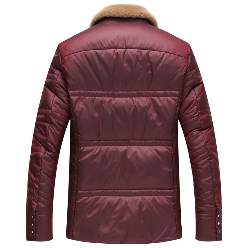 Herren Wattierte Kurzjacke mit Teddykragen und Wappenapplikation EB