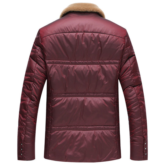 Herren Wattierte Kurzjacke mit Teddykragen und Wappenapplikation EB