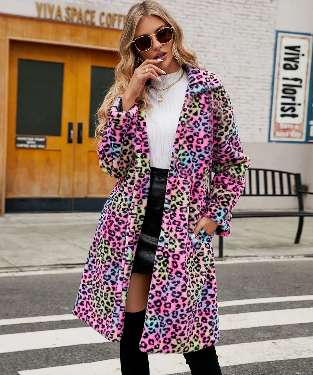 EB | Plüschjacke mit Leopardenmuster