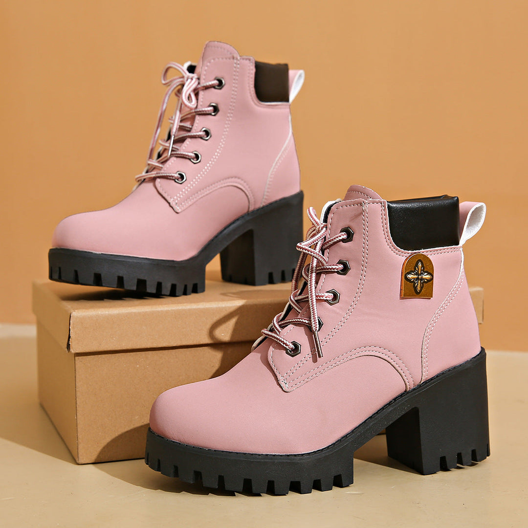 Modische Stiefeletten mit dicken Absätzen EB EB