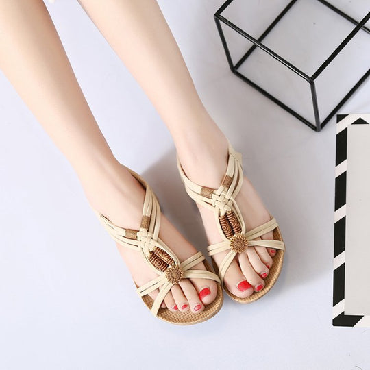 Damen Elegante Sandalen mit modischem Riemendesign und komfortablem Fußbett EB