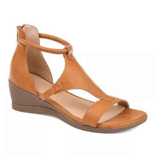 Damen Wedge-Sandalen mit verstellbarem Riemen und ergonomischem Fußbett EB
