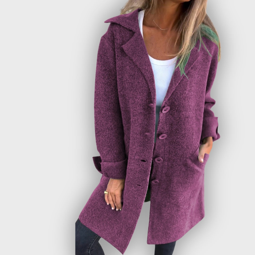 EB | Lässiger langer Mantel mit Revers