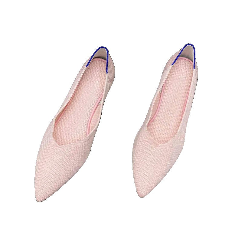 Damen spitz zulaufende Ballerinas aus elastischem Gewebe EB