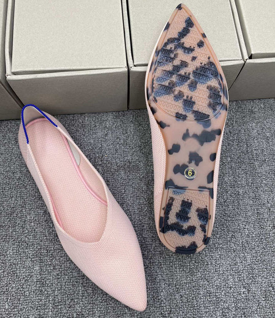Damen spitz zulaufende Ballerinas aus elastischem Gewebe EB
