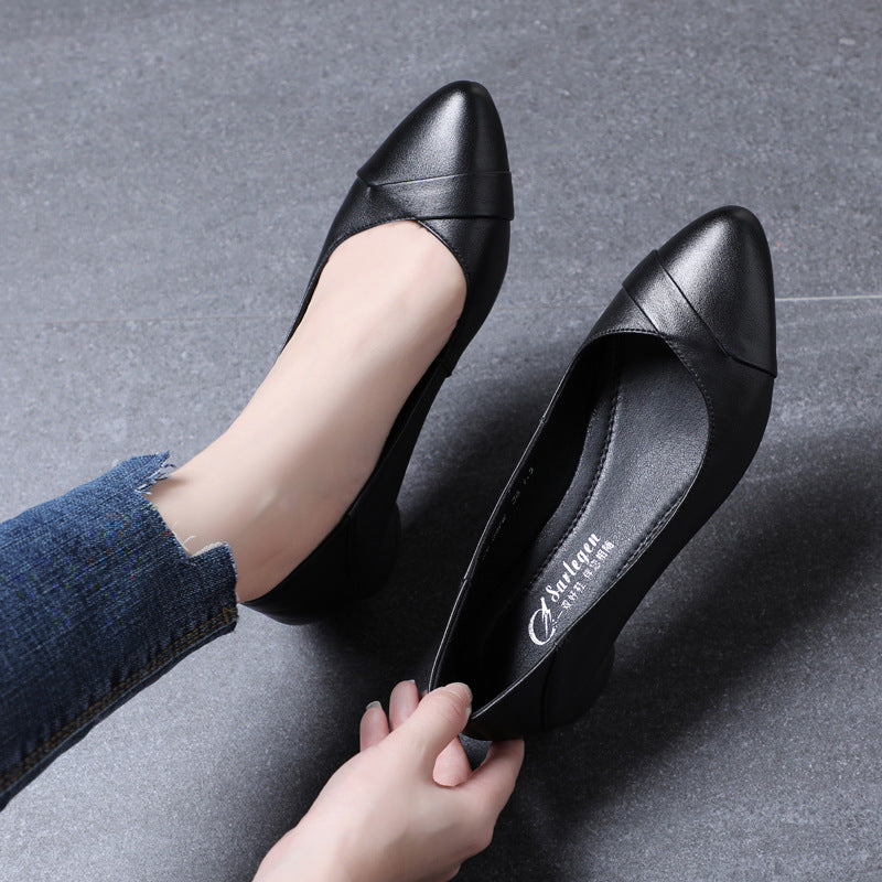 Damen elegante Ballerinas mit komfortabler Absatzhöhe und modischem Knickdesign EB