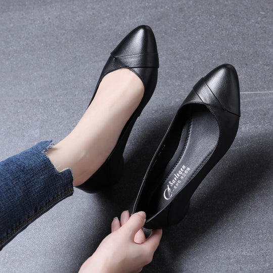 Damen elegante Ballerinas mit komfortabler Absatzhöhe und modischem Knickdesign EB