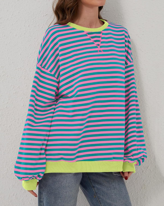 EB | Übergrößen Streifen Langarm Sweatshirt