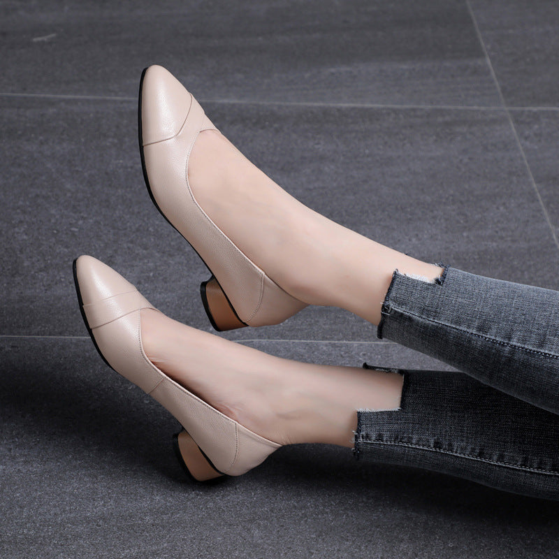 Damen elegante Ballerinas mit komfortabler Absatzhöhe und modischem Knickdesign EB