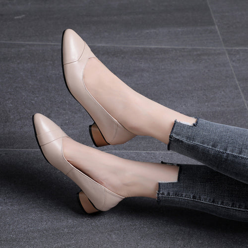 Damen elegante Ballerinas mit komfortabler Absatzhöhe und modischem Knickdesign EB