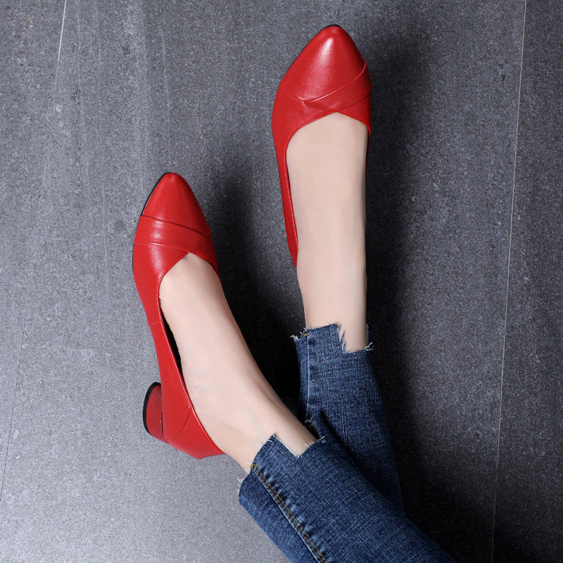 Damen elegante Ballerinas mit komfortabler Absatzhöhe und modischem Knickdesign EB