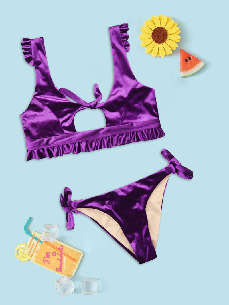 Damen Bikini-Set mit dezentem Cut-Out und Rüschendetails EB