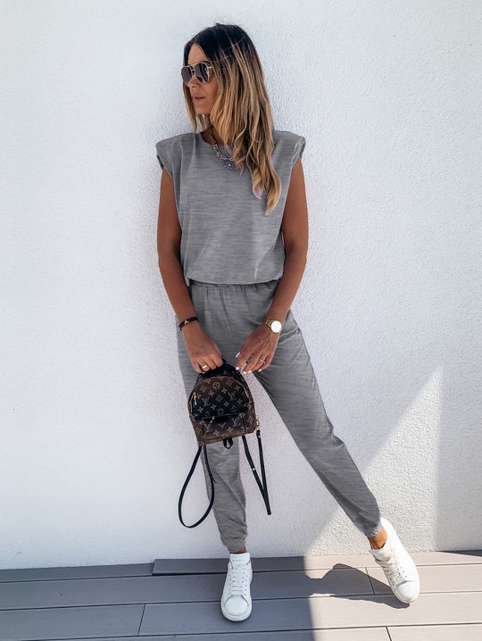 Damen lässiger Jumpsuit mit weichem, elastischem Material und modischem Cut EB