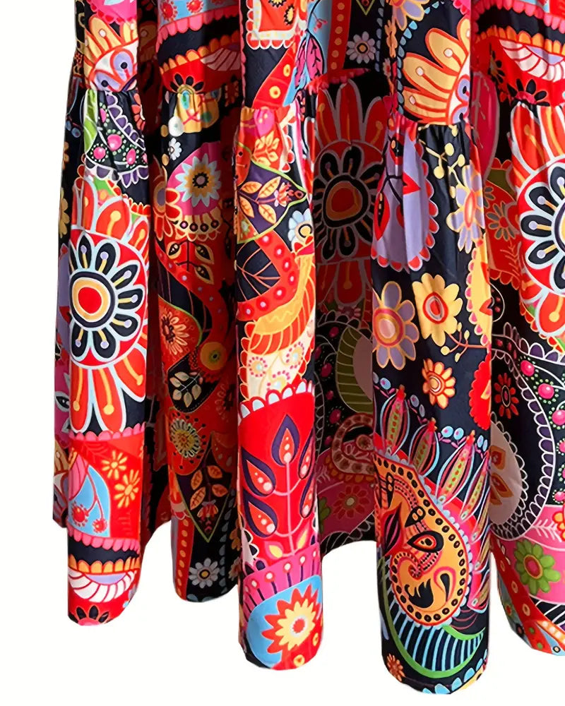 EB | Ärmelloses, Lockeres, Langes Kleid mit Print
